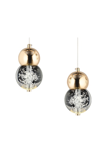 Sasha 5'li Sıralı 3 Renkli 57 Watt Gold Kristal Ledli Modern Oturma Odası Salon Sarkıt Avize Diğer