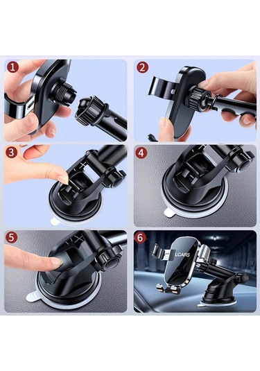 Hightower Araç İçin Altın Renkli Siyah Evrensel Destekli Emniyetli Cep Telefonu Tutucu