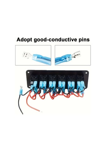 Xuweiwei 6 Haneli Mavi Işıkla 6 Pozisyonlu Rocker Anahtar Paneli Araba Karavan Yat Off-road Arac İçin