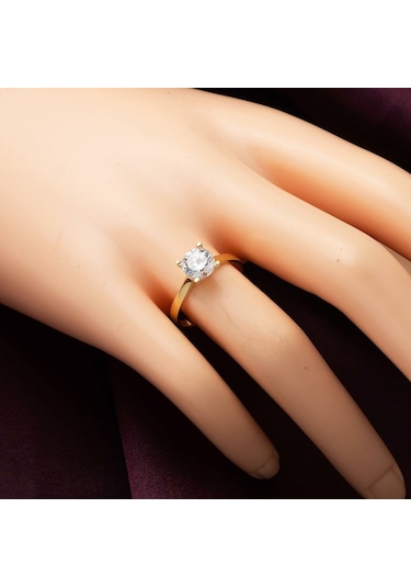 Bilezikci Klasik 14 Ayar Altın Tektaş Yüzük YZCAY14K29180