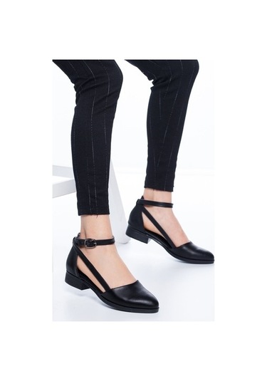 Rayna Kısa Topuk Cilt Ayakkabı Siyah