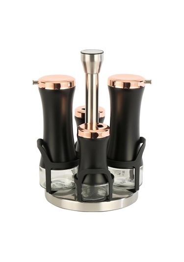 Evdema Siyah-bakır 4 Lü Salata Sosu Seti Siyah