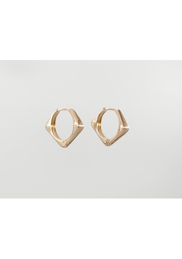 18k Rose Gold Plated Classical Hoop Küpe Gold