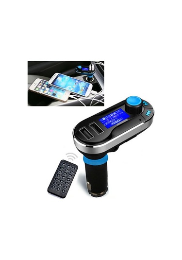 Uzaktan Kumandalı Bluetooth Tacking Handsfree Araç Kiti Fm Verici Akıllı Telefonlar İçin 2.1a Çift Araç Şarj Cihazı