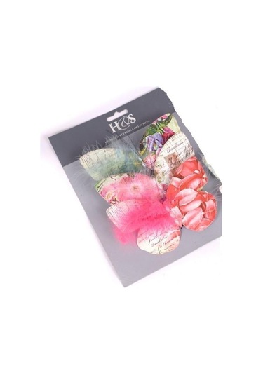 Salmanlı Koopman Tül Perde Dekoratif Kağıt Baskılı Kelebek Çok Renkli