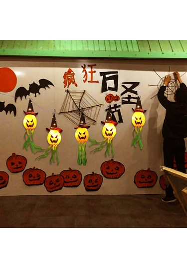 Shineyee 3 Metre Renkli Led Işık Zinciri - Şapkalı Balkabağı Desenli, Ip44 Su Geçirmez, Pil İle Çalışır Piller Hariç