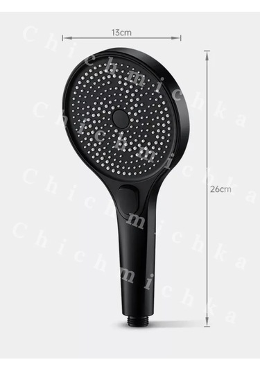 Chichmichka Silikonlu Hortumlu Duş Başlığı 198341270 Siyah