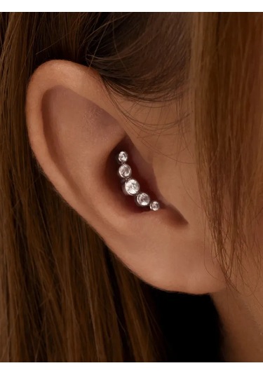 Zoloto Russkih Helix Piercing 925 Ayar Gümüş 42998682 Gri