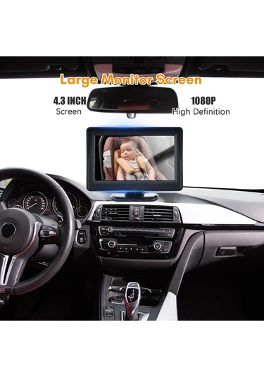 Vkemall Bebek Telsizi Bebek Araba Monitörü 1080p Monitör Kamerası