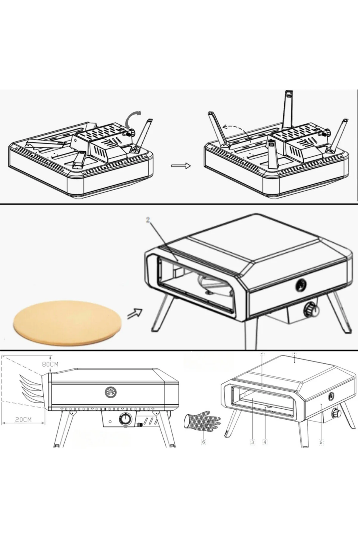 Dr.maya Garden Bahçe Taş Fırını - Gazlı Siyah