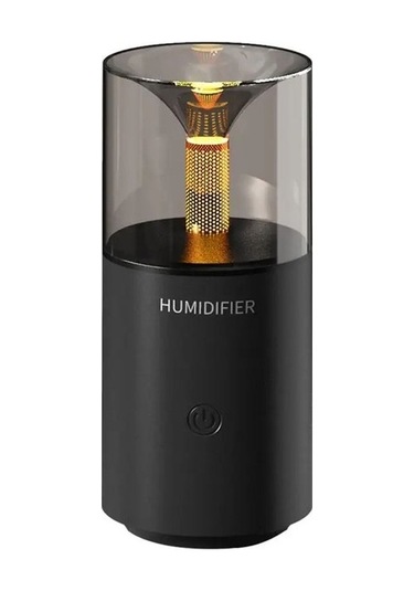 Agoodshop Mum Alevi Aromaterapi Difüzör - Otomatik Koku Püskürtücü Mini Ambiyans Mum Işığı Nemlendirici 129 Siyah