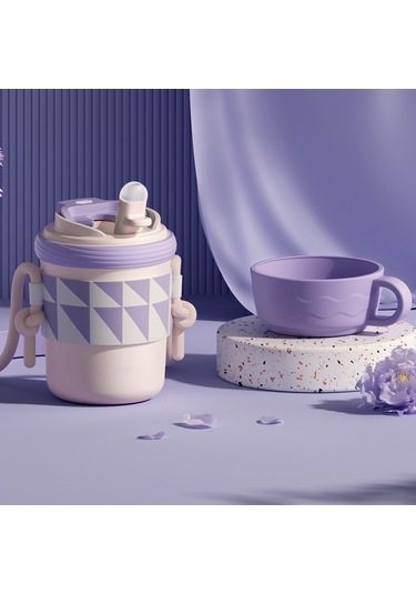 Sones 450ml 316 Paslanmaz Çelik Termos Bardak Üç Amaçlı Pipetli Doğrudan İçim Kahve Kupası