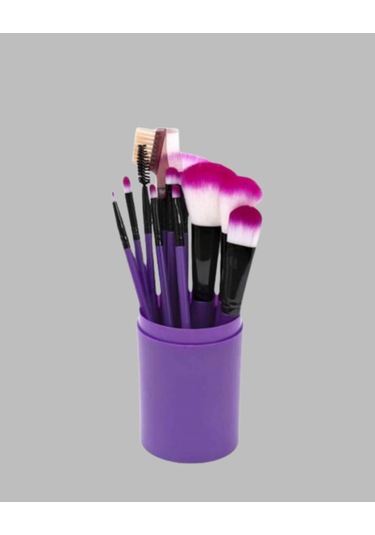 Yumuşak Fiber Kıllardan Oluşan 12'li Makyaj Fırça Seti Göz Farı Allık Ve Kontür İçin