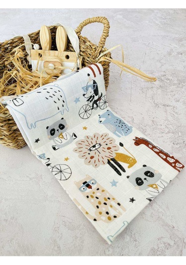 Çok Amaçlı Müslin Bezi Örtü Battaniye 75X76 Çok Renkli