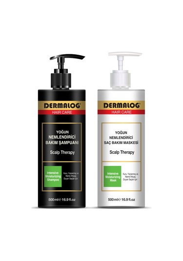 Dermalog Yoğun Nemlendirici Saç Bakım Maskesi 500 ML + Yoğun Nemlendirici Bakım Şampuanı 500 ML