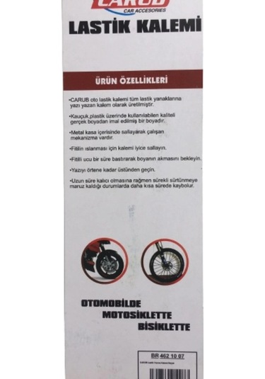 Carub Lastik Yazı Boya Kalemi Beyaz Beyaz