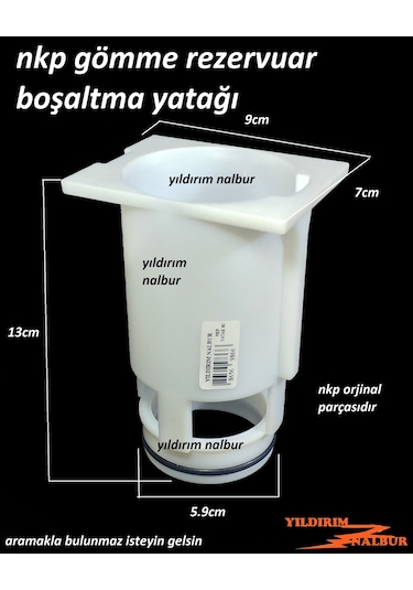 Nkp Gömme Rezervuar Boşaltma Yatağı Dar Model İç Takım Orta Göbek Beyaz