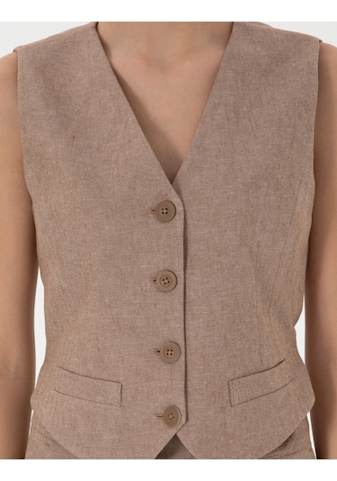 Pierre Cardin Kadın Camel Yelek Dokuma 50306488-vr015