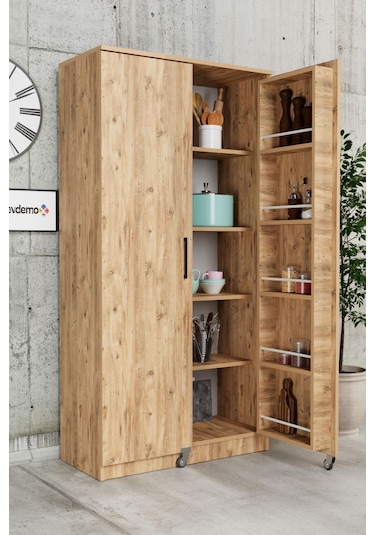 Evdemo Eva 2 Kapaklı Erzak Kiler Dolabı Atlantik Çam