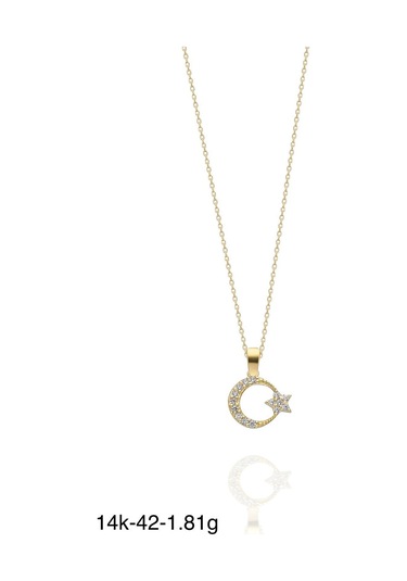 Minik Ayyıldız Çok Şık 14 Ayar Altın Kolye