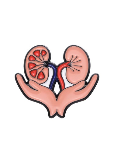 Böbrek Desenli Medikal Broş P0687 Çok Renkli