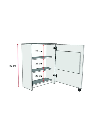 Asra Trendmutfak Fonksiyonelkilerdolabı+katlanır Masa Safir Meşe