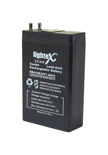 4 VOLT 1.80 AMPER 7.5X5X2 LİGHTEX LT-418 AKÜ 50*22*75 mm