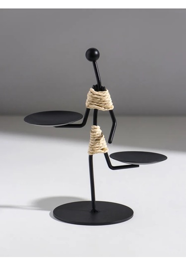 Simalend Mum İçin Metal Figürlü Şamdan 458077852 Siyah