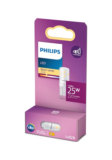 Philips LED Kapsül 1.9W 220 Lumen 2700K Sarı Işık G9 Duy (25W Eşleniği)