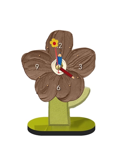 Homyl Masaüstü Saat Süs Modern Masa Saati Kahverengi-15cmx20cm Kahverengi 15cmx20cm Çok Renkli