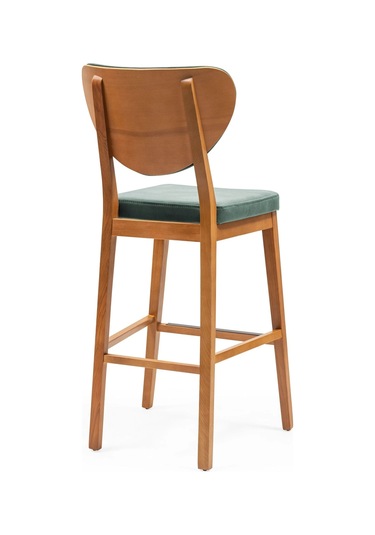 Olivya Ahşap Bar Sandalyesi Yeşil