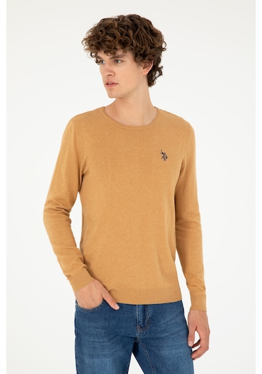 U.s. Polo Assn. Erkek Camel Melanj Kazak /triko 50293505-vr122 Camel Melanj