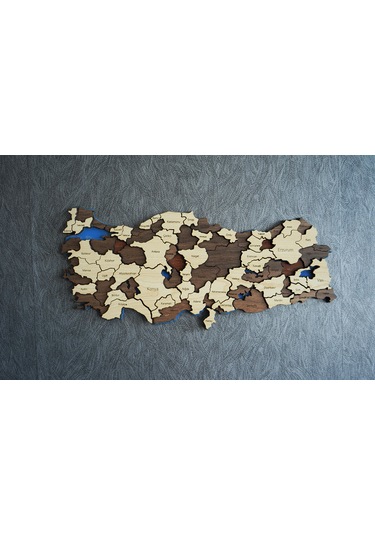 X3 Boyutlu 3d Ahşap Mdf Dekoratif Detaylı Türkiye Haritası Duvar Dekoru Tablosuz -