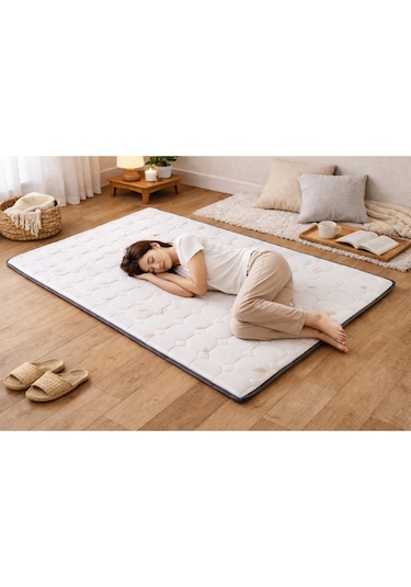 Cotton 5cm Sünger Şilte 140x190 Ped Yatak Şiltesi Pedi Topper Katlanabilir Katlanır