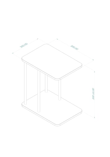 Arpelia Elegant Sehpa 35x50x55 Cm Atlantik Çam - Antrasit