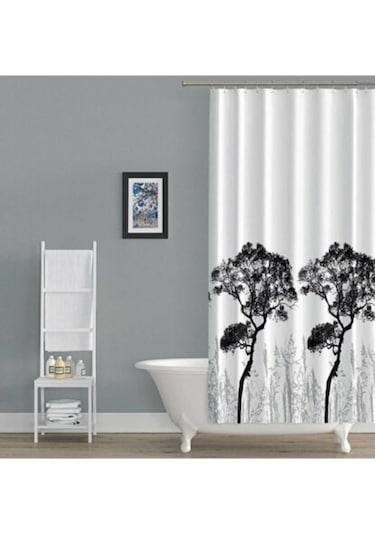 Tropik Duş Perdesi 3391 Model Çift Kanat 2X110X200Cm Çok Renkli