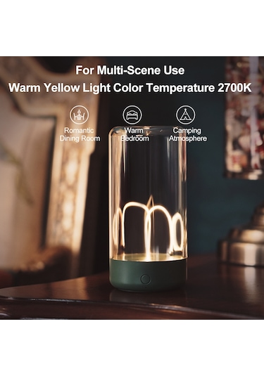 Reedark Led Manyetik Mini Işık, 360 Aydınlatma, 1500mah Pil, Dokunmatik Kontrol, Kamp/ev/restoran İçin Romantik Ambiyans, Şarjlı Şimşek Sarısı Sari