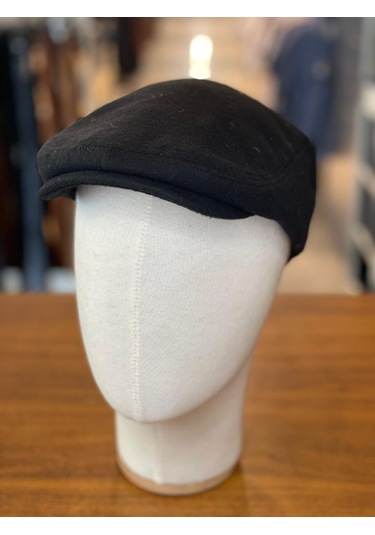 İngiliz London Model Kaşe Kumaş Kasket Şapka Siyah
