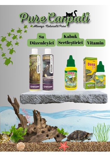 Purecanpati Kaplumbağa Su Düzenleyici Ve Bakım Seti