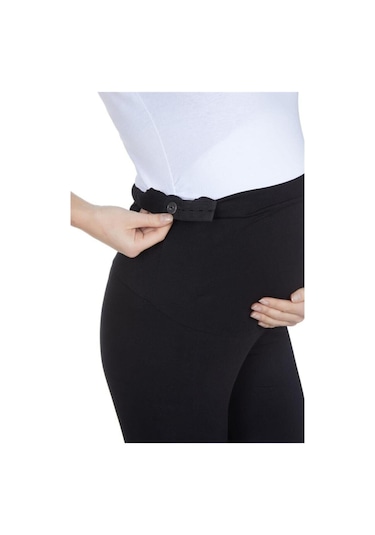 Hamile Tayt Pantalon Beli Ayarlı Organik Pamuklu SiYAH