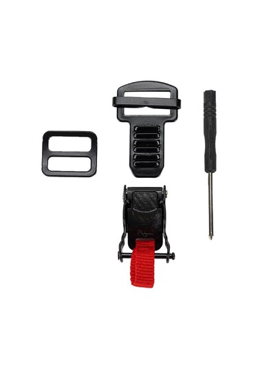 Ranyeek Koyu Siyah Abs Kask Hızlı Serbest Bırakma Kanca Seti + Tornavida 6.8x3.7x0.5cm