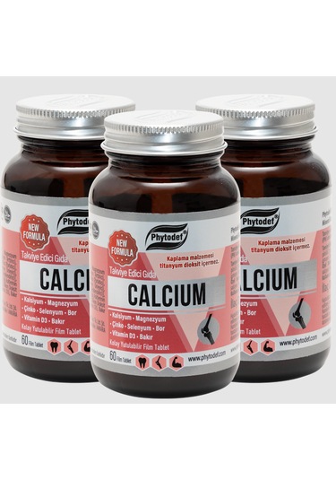 Phytodef Kalsiyum Magnezyum Çinko 3 x 60 Tablet