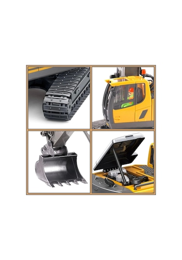 Uzaktan Kumandalı Ekskavatör Full Fonksiyon 11 Kanallı Alaşımlı Metal Yapı, 2.4ghz Kablosuz, Usb Şar