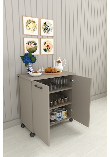 Asra Trend %100 Mdflam 105cm Mutfak Adası Yemek Masası Kahve Köşesi Ma-01 Kül Gri Gri