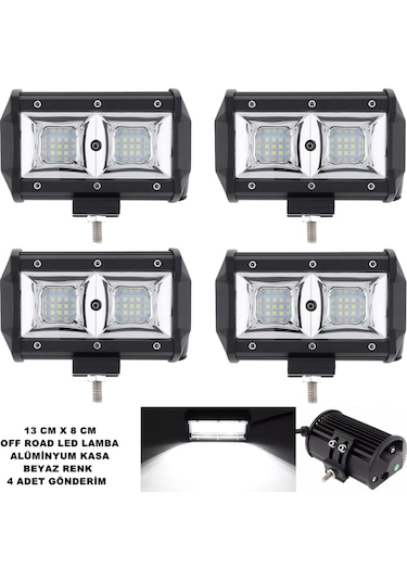 Off Road Power Led Lamba Beyaz Sabit Power Led 8 x 13 cm 4 Adet