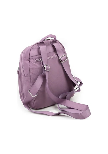 Küçük Boy Paraşüt Kumaş Çok Gözlü Günlük Kadın Sırt Çantası S013 Lila