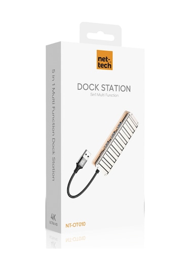 Nettech Nt-ot010 5 İn 1 Usb To Type-c Dönüştürücü Gri Gri