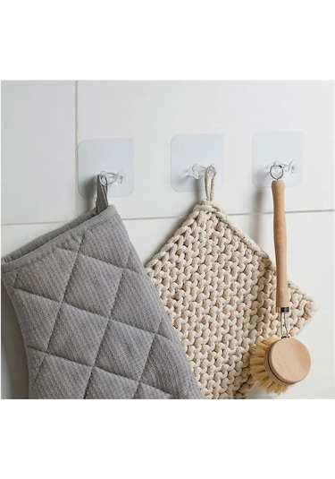 Güçlü Yapışkanlı Banyo Mutfak Ürün Priz Askılığı 1 Adet-al4268 Şeffaf