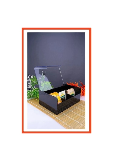 Plastik 6 Bölmeli Çay Kutusu - Poşet Çay Kutusu, Bitki Çay Kutusu