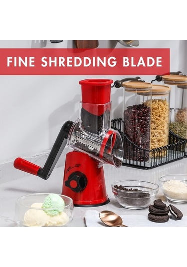 Didadodo Gdl Kranklı Peynir Rendesi, Yeşil Kaplı 3 Değiştirilebilir Davul Bıçağı İle Açık Yeşil Açık Yeşil